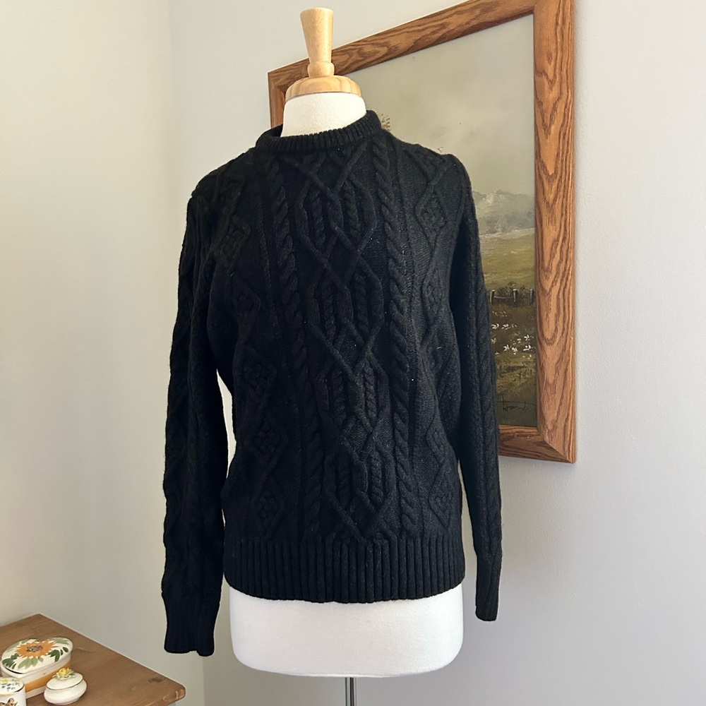 Vince Black Cable Knit Sweater